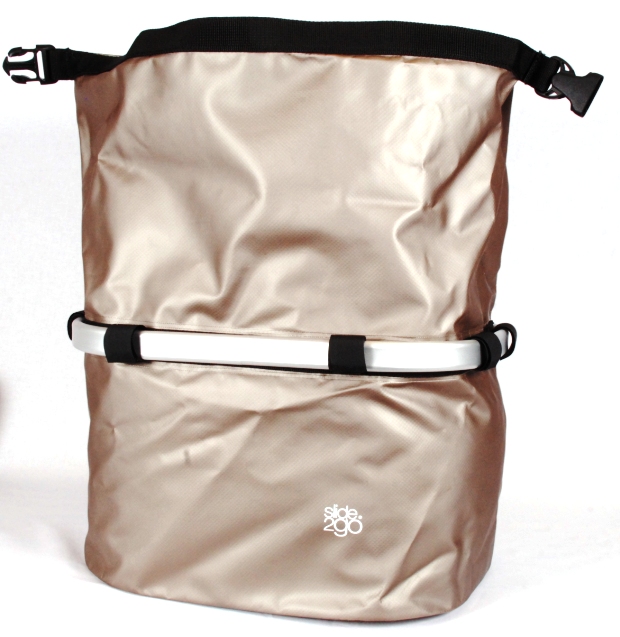 Slide2Go grå vandtæt kurv åben